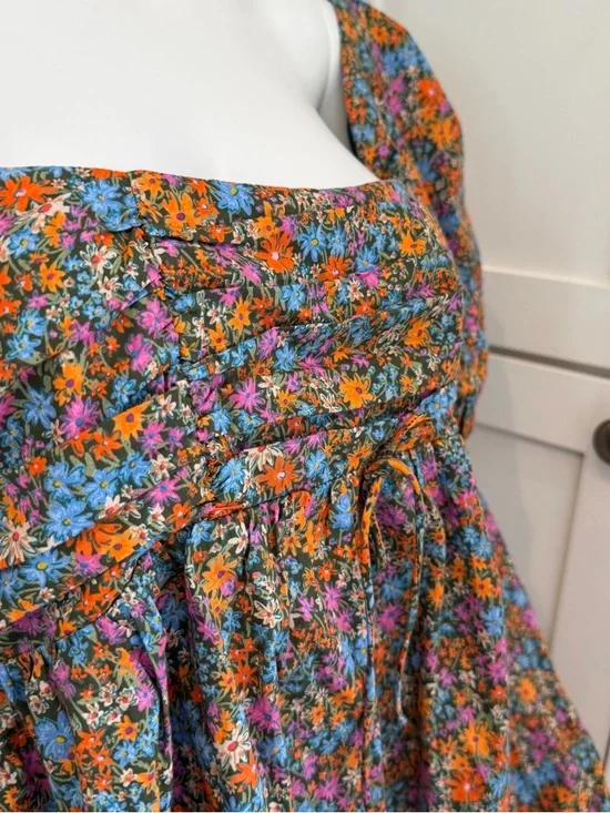 NWT For Love & Lemons 1X Brittany Floral Puff Sleeve Organic Cotton Babydoll - Picture 5 of 11